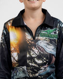 Kids Velociraptor Fishing Shirt - Quick Dry & UV Rated