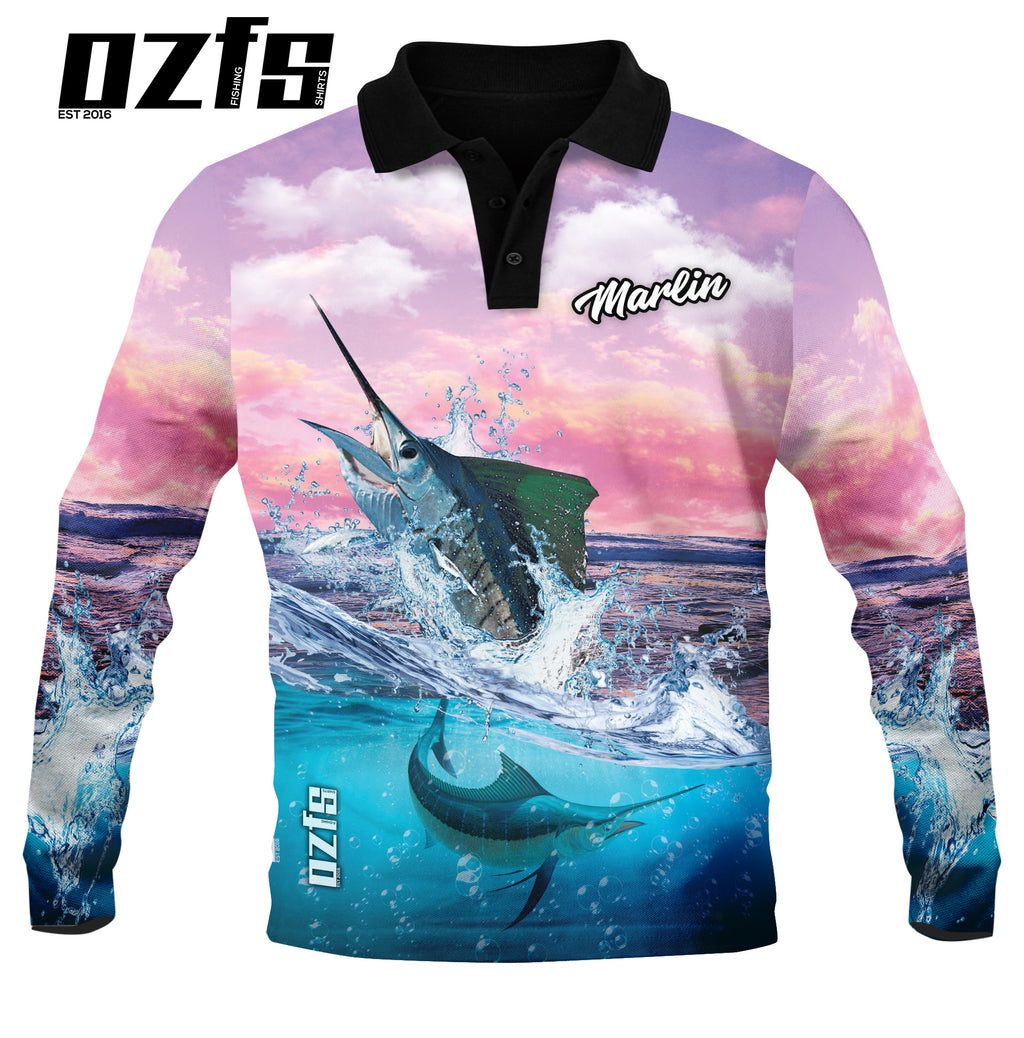 Marlin Pink Fishing Shirt - Quick Dry & UV Rated – Oz Fishing Shirts