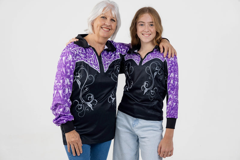 Cowgirl Tough Purple Fishing Shirt - Quick Dry & UV Rated