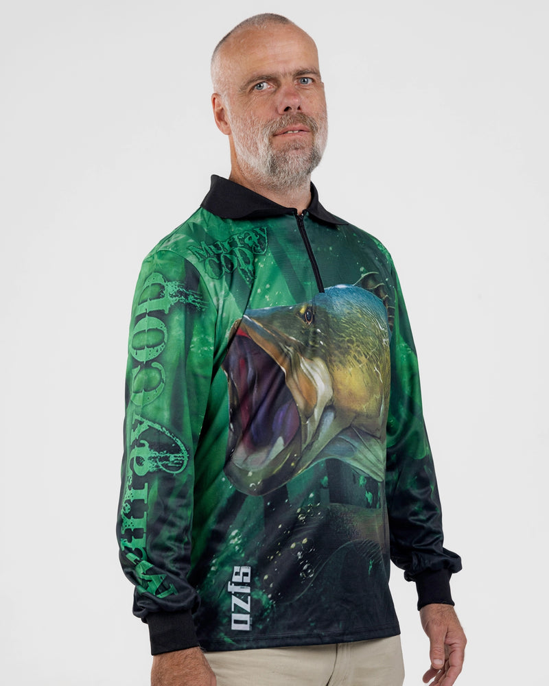 Murray Cod Green Fishing Shirt - Quick Dry & UV Rated – Oz Fishing