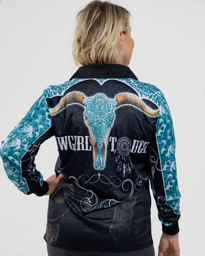 Cowgirl Tough Turquoise Fishing Shirt - Quick Dry & UV Rated