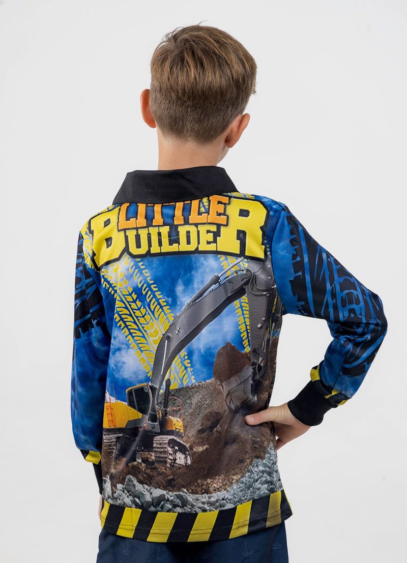 Kids Little Builder Fishing Shirt - Quick Dry & UV Rated