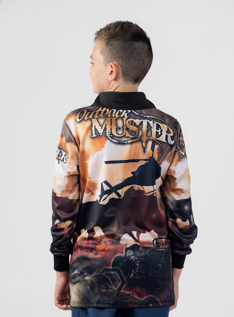 Kids Outback Muster Fishing Shirt - Quick Dry & UV Rated