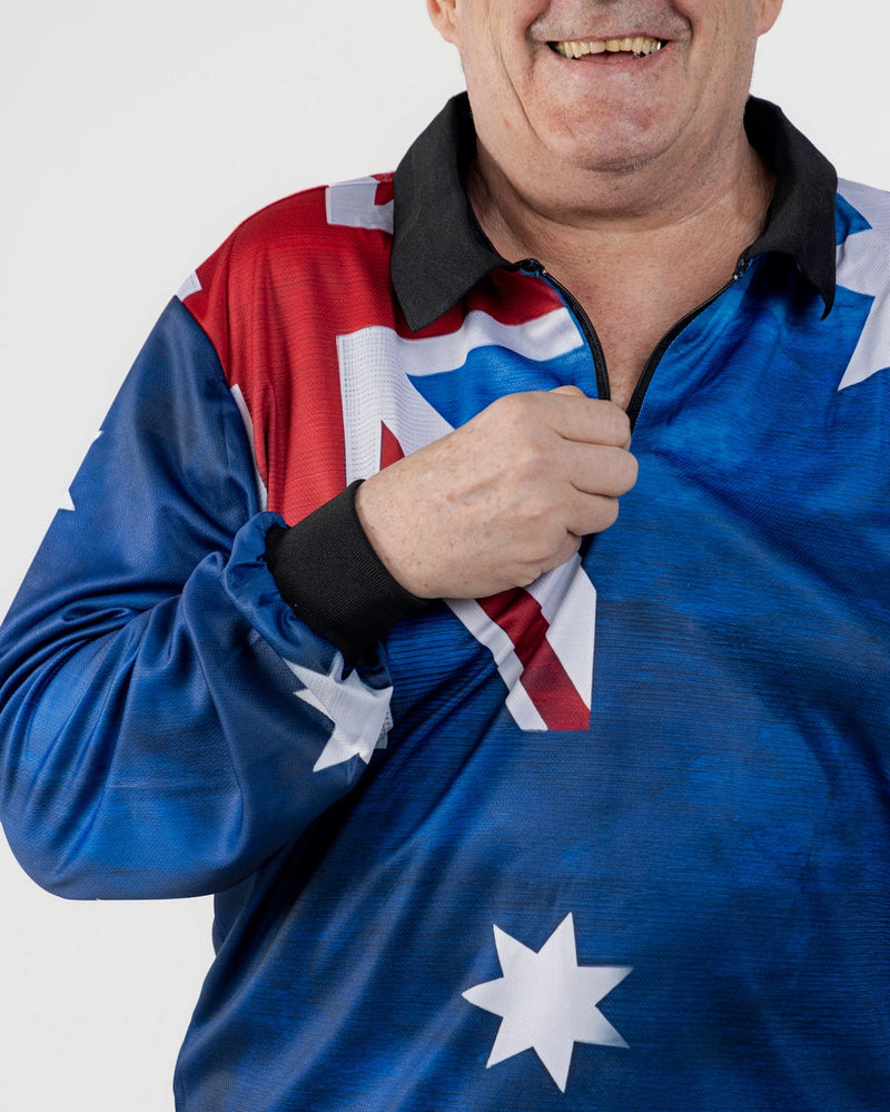 Aussie Flag Polo Shirt - Quick Dry & UV Rated
