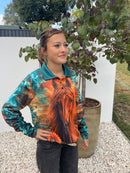 Sunflowers and Horse Fishing shirt