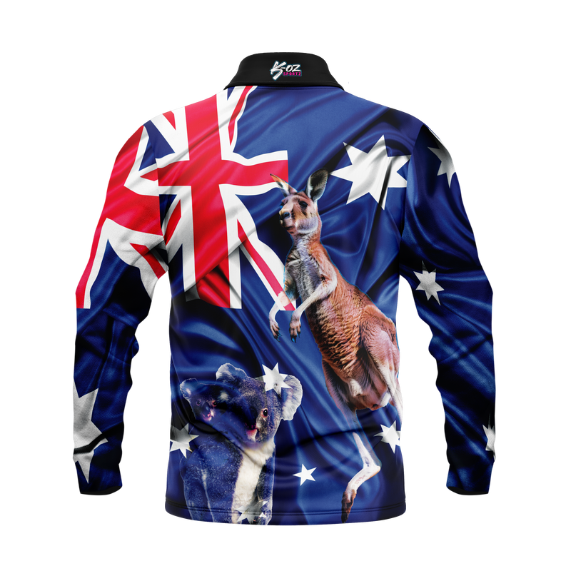 Kids Aussie Icons Fishing Shirt - Quick Dry Polo & UV Rated