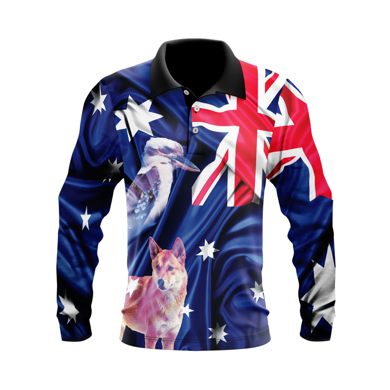 Kids Aussie Icons Fishing Shirt - Quick Dry Polo & UV Rated