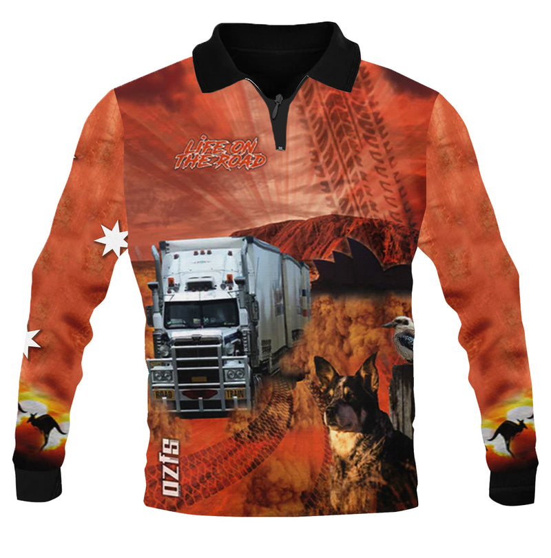 Outback Roadtrain Red Fishing Shirt - Quick Dry & UV Rated