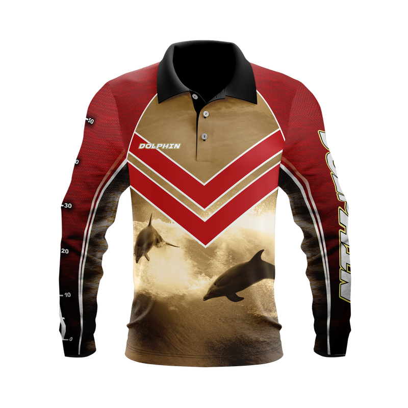 Dolphins- Polo Fishing shirt - Quick Dry - UV rated