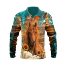 Sunflowers and Horse Fishing shirt