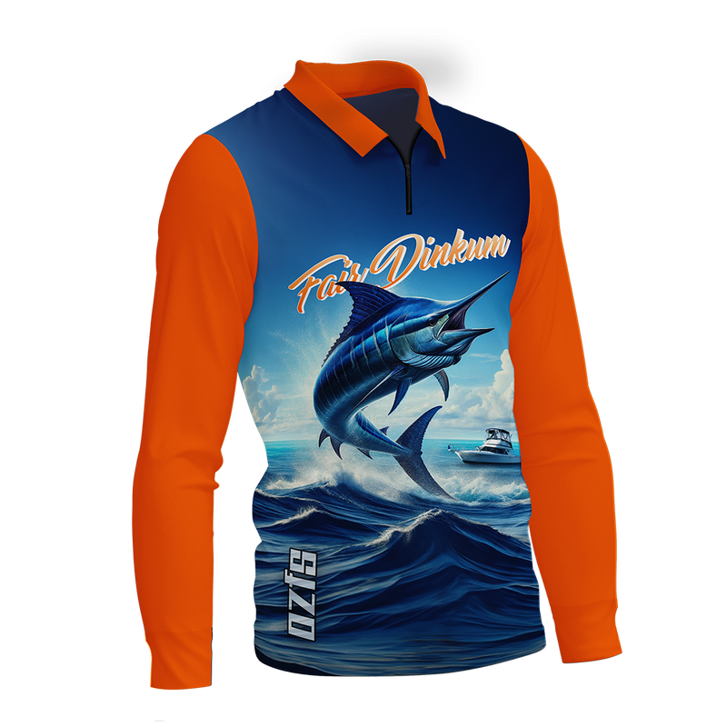 Fair Dinkum Orange Long Sleeve Fishing Shirt - Quick Dry & UV Rated