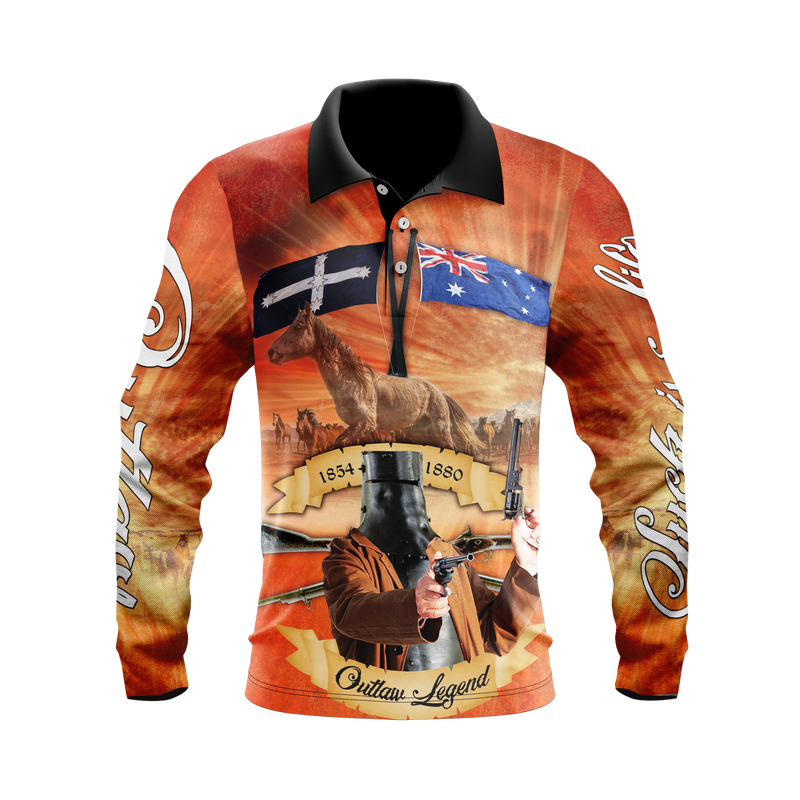 Ned Kelly Outlaw Brown Fishing Shirt - Quick Dry & UV Rated