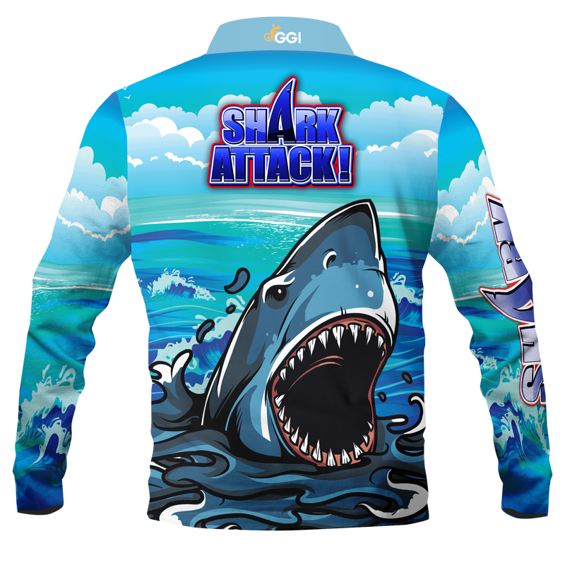 Kids SHARK Fishing Shirt - Quick Dry Polo & UV Rated