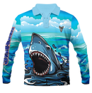 Kids SHARK Fishing Shirt - Quick Dry Polo & UV Rated