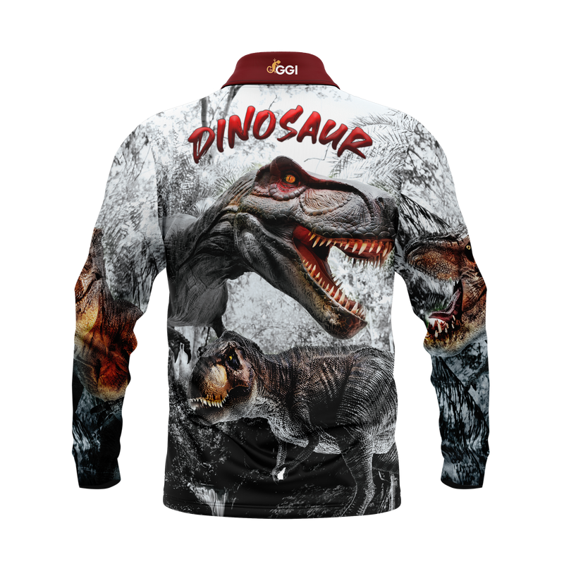 Kids Dino Fishing Shirt - Quick Dry & UV Rated