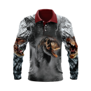 Kids Dino Fishing Shirt - Quick Dry & UV Rated