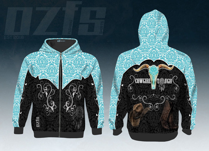 Cowgirl Tough Turquoise Hoodies