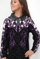 Horse Jumping Purple Fishing Shirt - Quick Dry & UV Rated