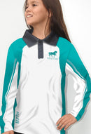 Riding Proud Turquoise & White Fishing Shirt - Quick Dry & UV Rated