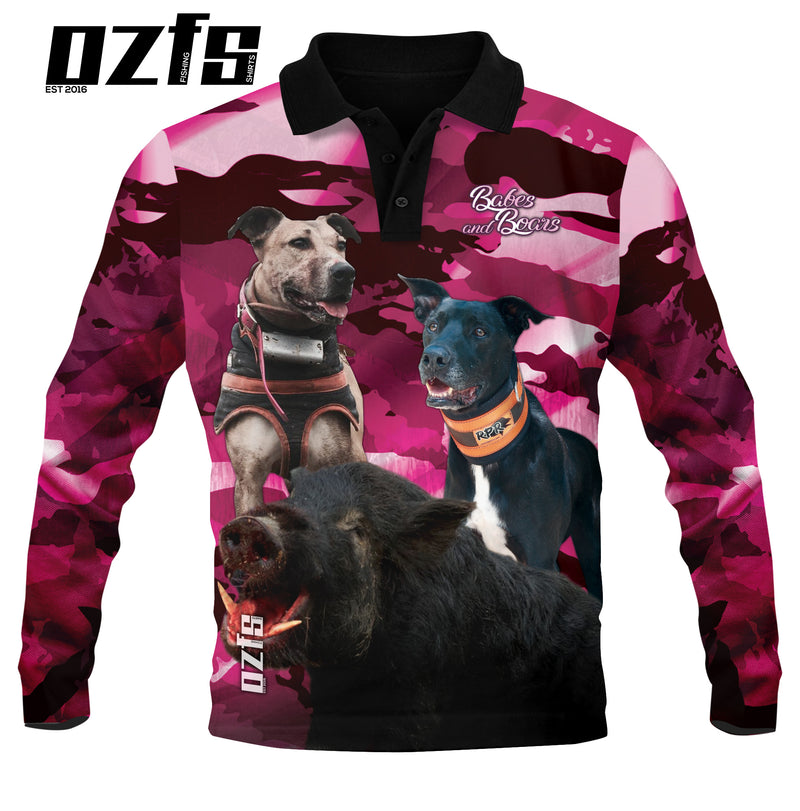 Boar Hunter Camo Pink Fishing Shirt - Quick Dry & UV Rated