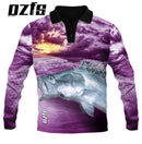 Kids Barramundi Purple Fishing Shirt - Quick Dry & UV Rated