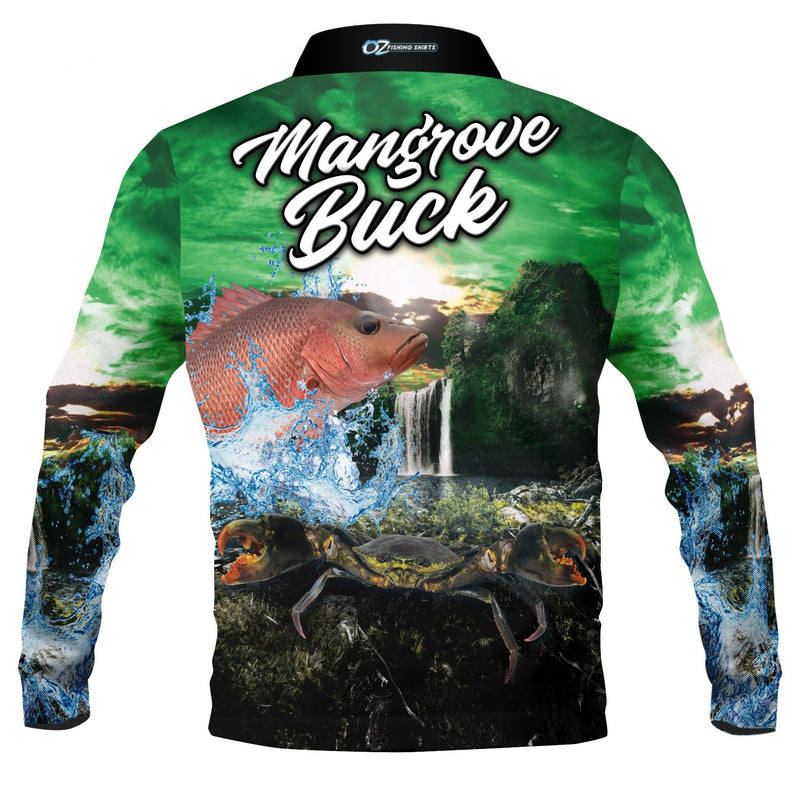 Mangrove Buck Green Fishing Shirt - Quick Dry & UV Rated