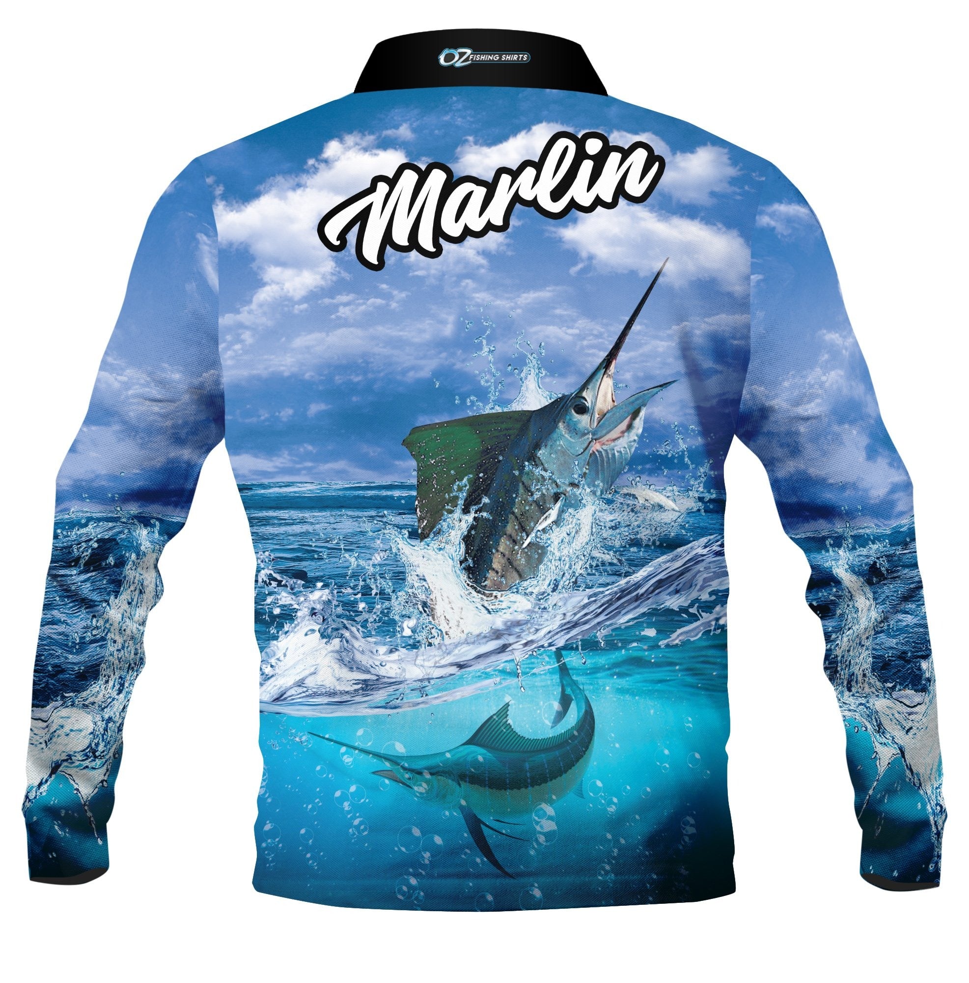 Big Marlin Charters First Mate Azul Men's Long Sleeve Fishing T-Shirt UV UPF 50+ Dry Fit Microfiber Sun Protection XXX-Large